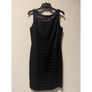 Carmen Marc Valvo Women's Black Beaded Cocktail Party Dress Size‎ 10 Holiday